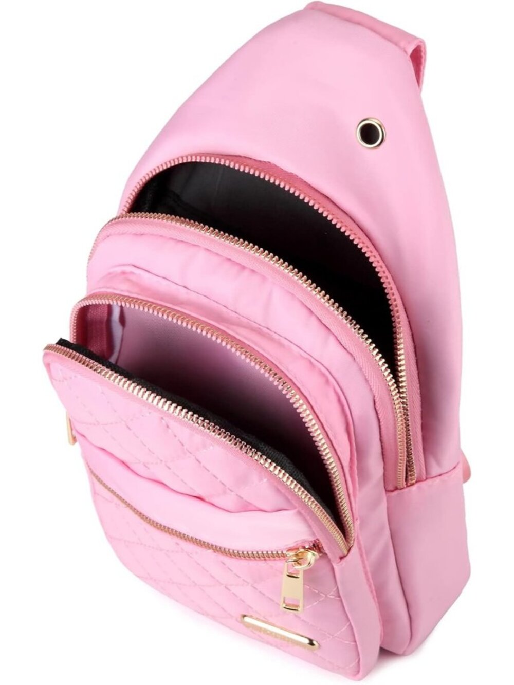 Womens Pink Small Sling Backpack Chest Bag For Travel Hikes Crossbody Bag - Picture 5 of 6